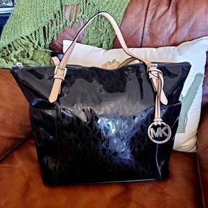Michael Kors Black Patent Leather Tote